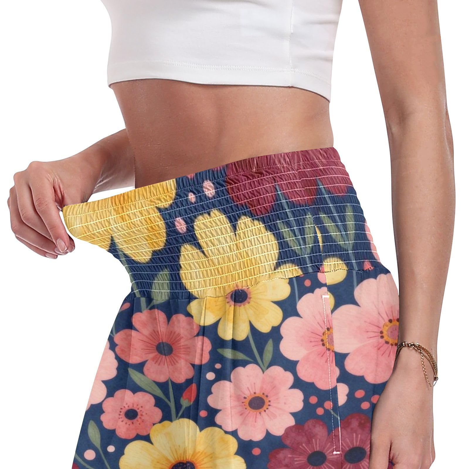 Sunflower Bloom - Pantalones palazzos para mujer, resistentes a las arrugas, pantalones casuales de viaje