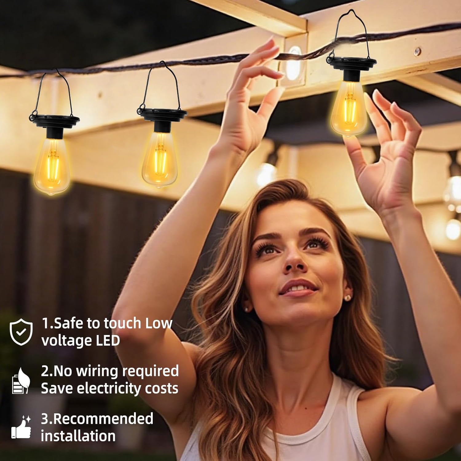 Replacement Solar Light Tops-Solar Light Bulbs for Outside-Replacement Lights for Lanterns 4 Pack,One Thing, Three Uses, Suitable for Various Sizes