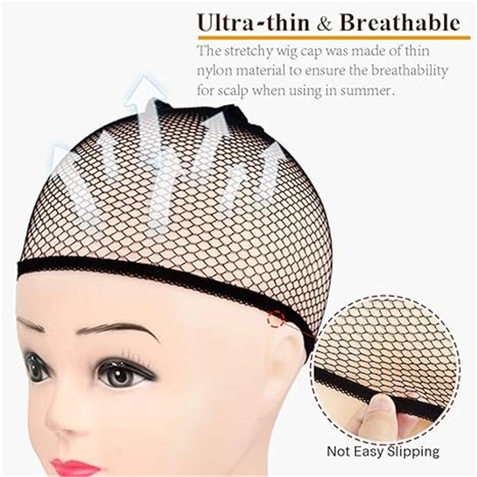 Gorro de malla for peluca for redes pelo largo, gorros redecilla elásticos for mujer, composición abierta(15pack)