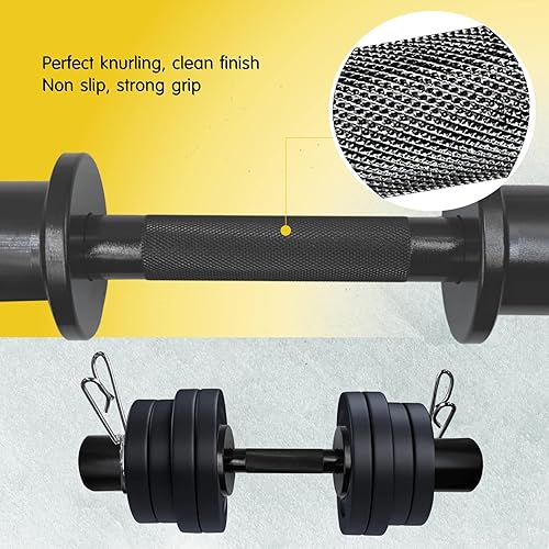 Miniatura 4 de Manijas olímpicas de mancuernas de 16 pulgadas, juegos de mancuernas cargables (capacidad de peso de 150 libras), compatible con platos estándar de