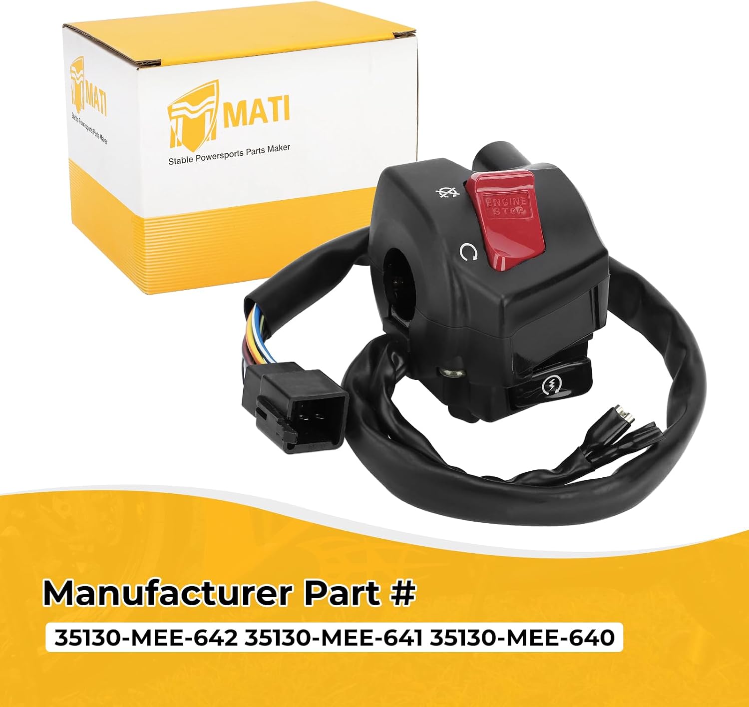 Compatible with Honda CBR600RR Start Stop Kill Switch Right Hand Control Switch 2003 2004 2005 2006 35130-MEE-642 35130-MEE-641 35130-MEE-640