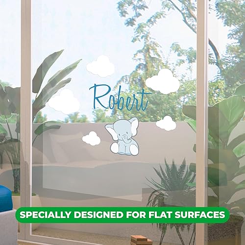 Miniatura 5 de M105 - Adhesivo decorativo de pared para habitación de bebé, diseño de nubes y elefantes de animales, para habitación de los niños