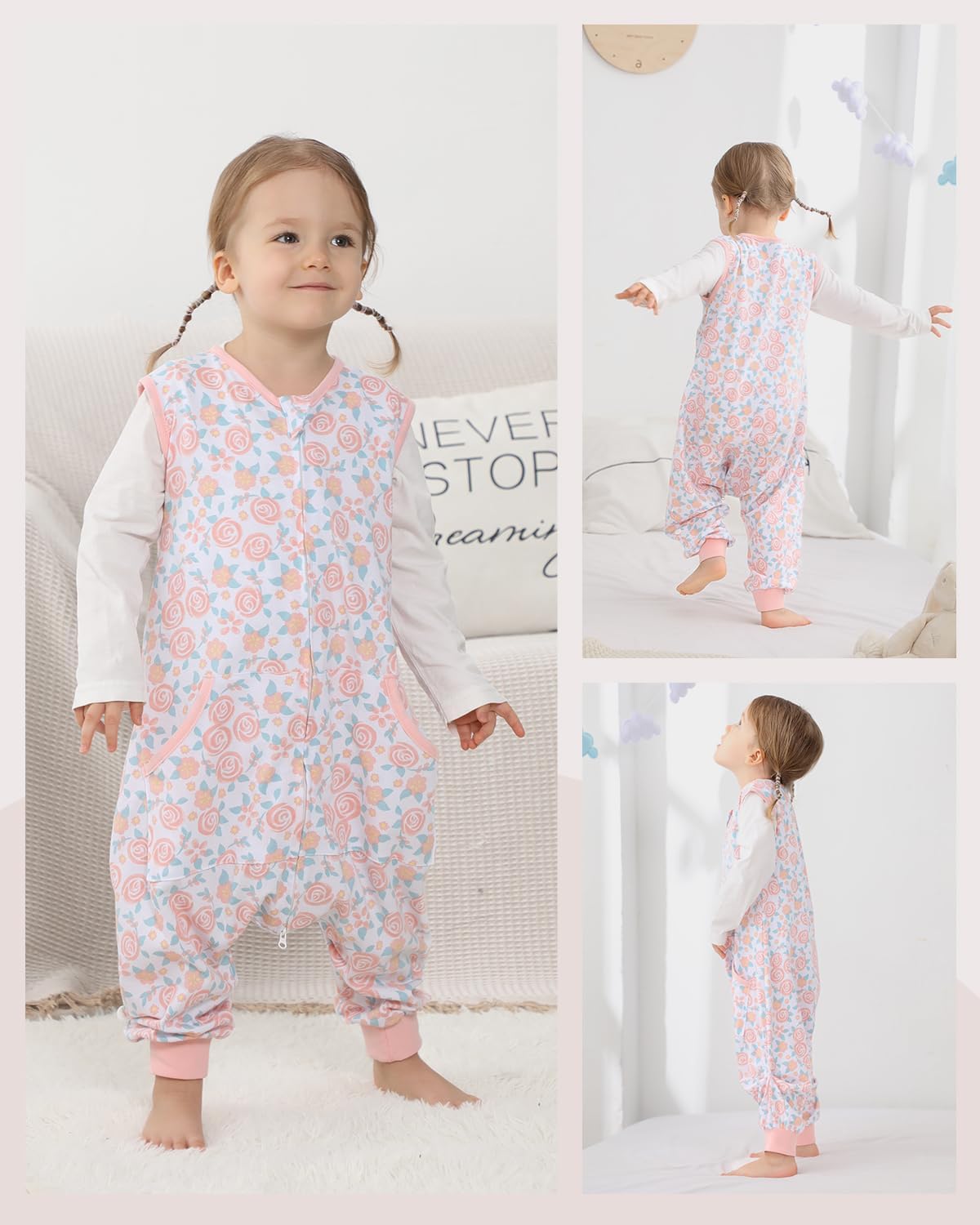 HOMEAL Sleep Sack with Legs 2t-3t,Toddler Light Wearable Blanket Baby, Sleep Sack Baby for Early Walkers - Image 6