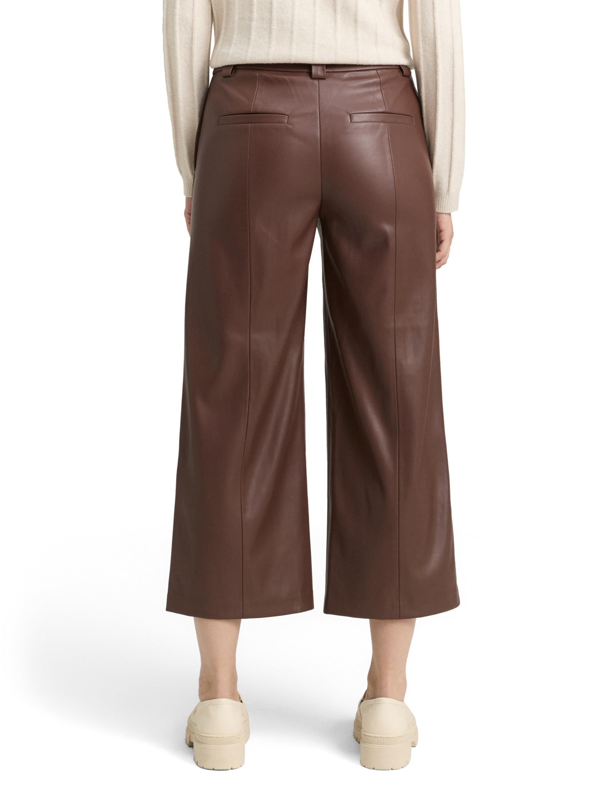 TOM TAILOR Damen Culotte Hose in Lederoptik