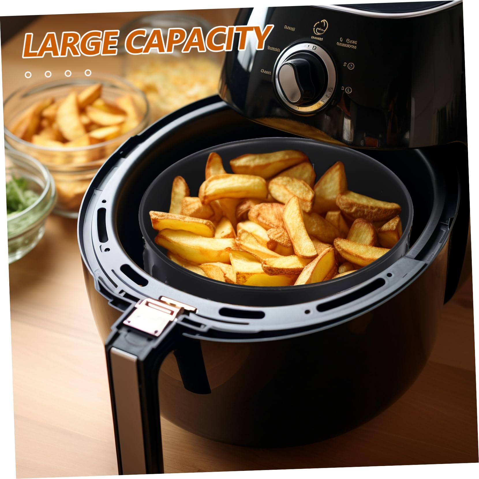 Gatuida Cesta para Accesorio Adecuado de Acero al Carbono 2.6l Negra, Fácil de Instalar y Apta para Lavavajillas Cocinar Saludable para Freidora de Aire