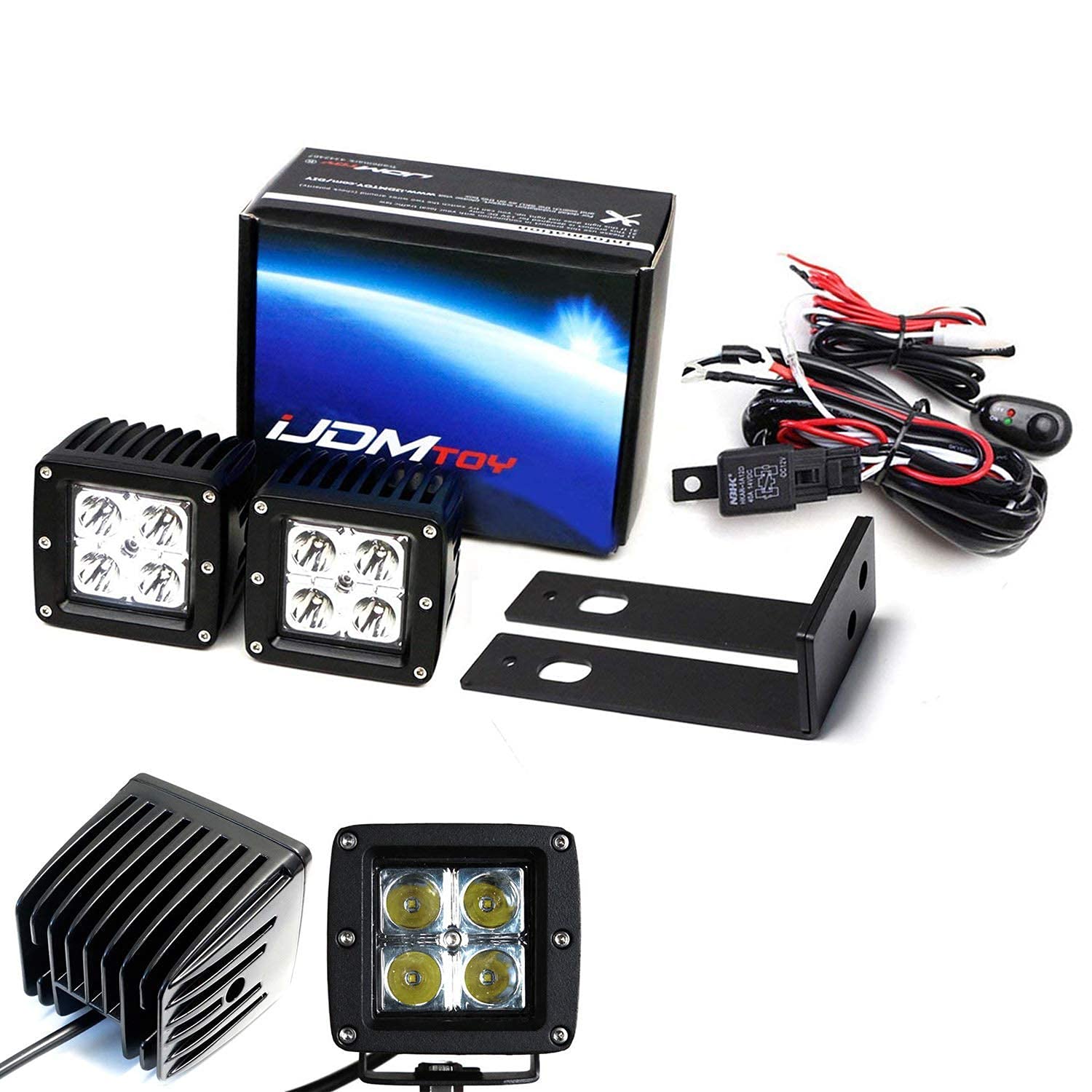 Buy iJDMTOY Rear Bumper Searchlight Reverse LED Pod Lights Compatible