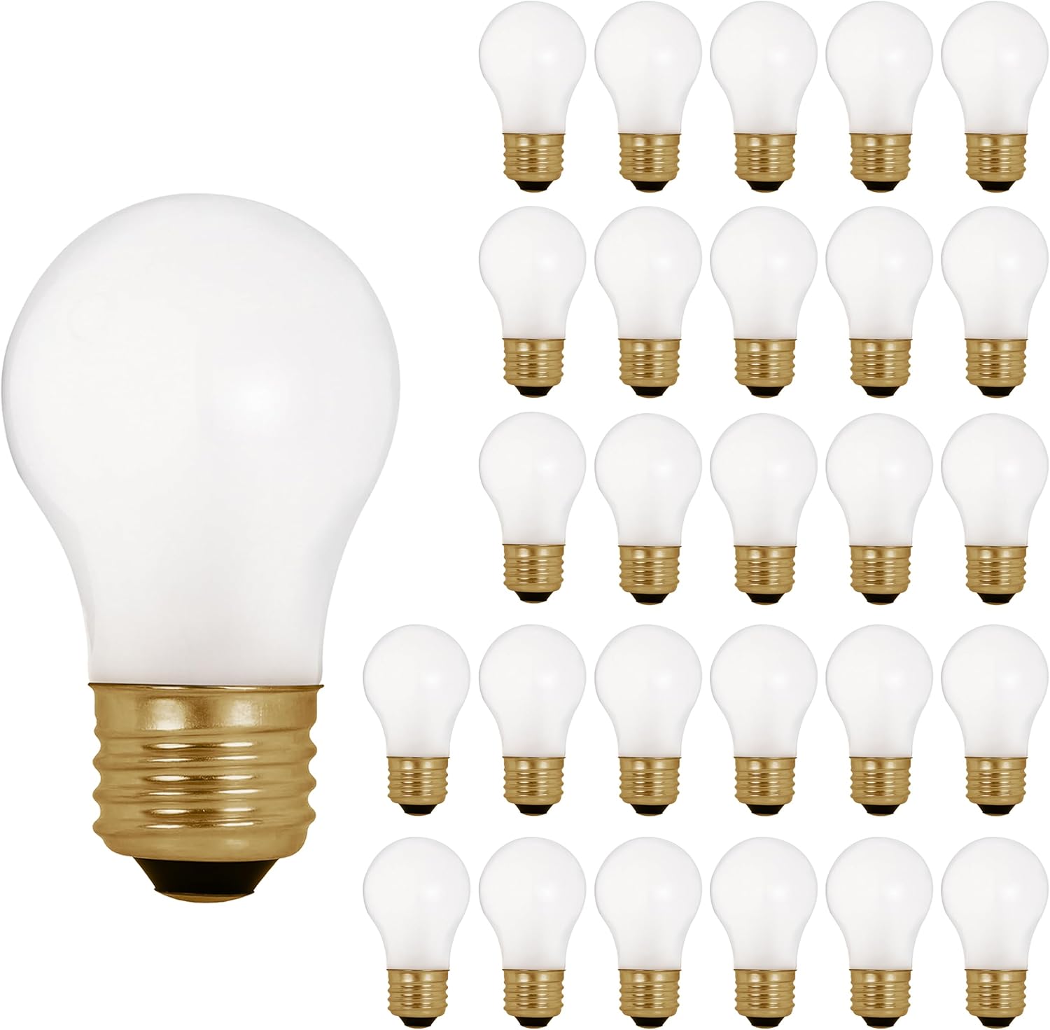 OHLECTRIC A15 Incandescent Bulbs 40 Watt (28-Pack) Small Bulb, Frosted Light Bulbs, Dimmable Bulb, 2700k Warm White, E26 Medium Base, 2500 Hours, 280 lumens, 130 Volts - Pack of 28 Bulbs