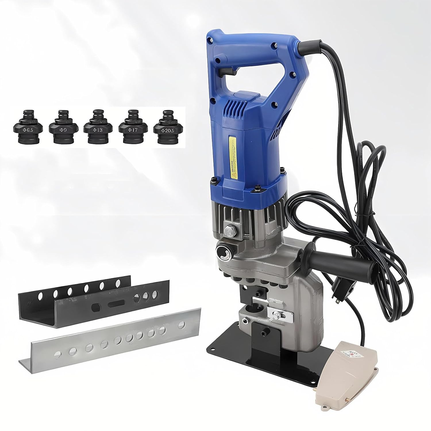 Industrial Hydraulic Punching Tool 10 Ton Electric Hydraulic Hole Puncher | 110V 1300W Metal Punching Machine for Sheet Steel, Copper & Fabrication
