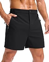 Pudolla Men's Hiking Shorts 5"/7"/9" Inseam: Lightweight Quick-Dry Golf Fishing Shorts with 3 Zipper Pockets UPF 50+