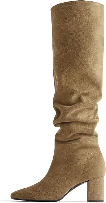 Zara 7010/001/131 Botas de tacón medio de ante para mujer - Marrón - 41 EU  | 10 US | 8 UK : Amazon.es: Zapatos y complementos