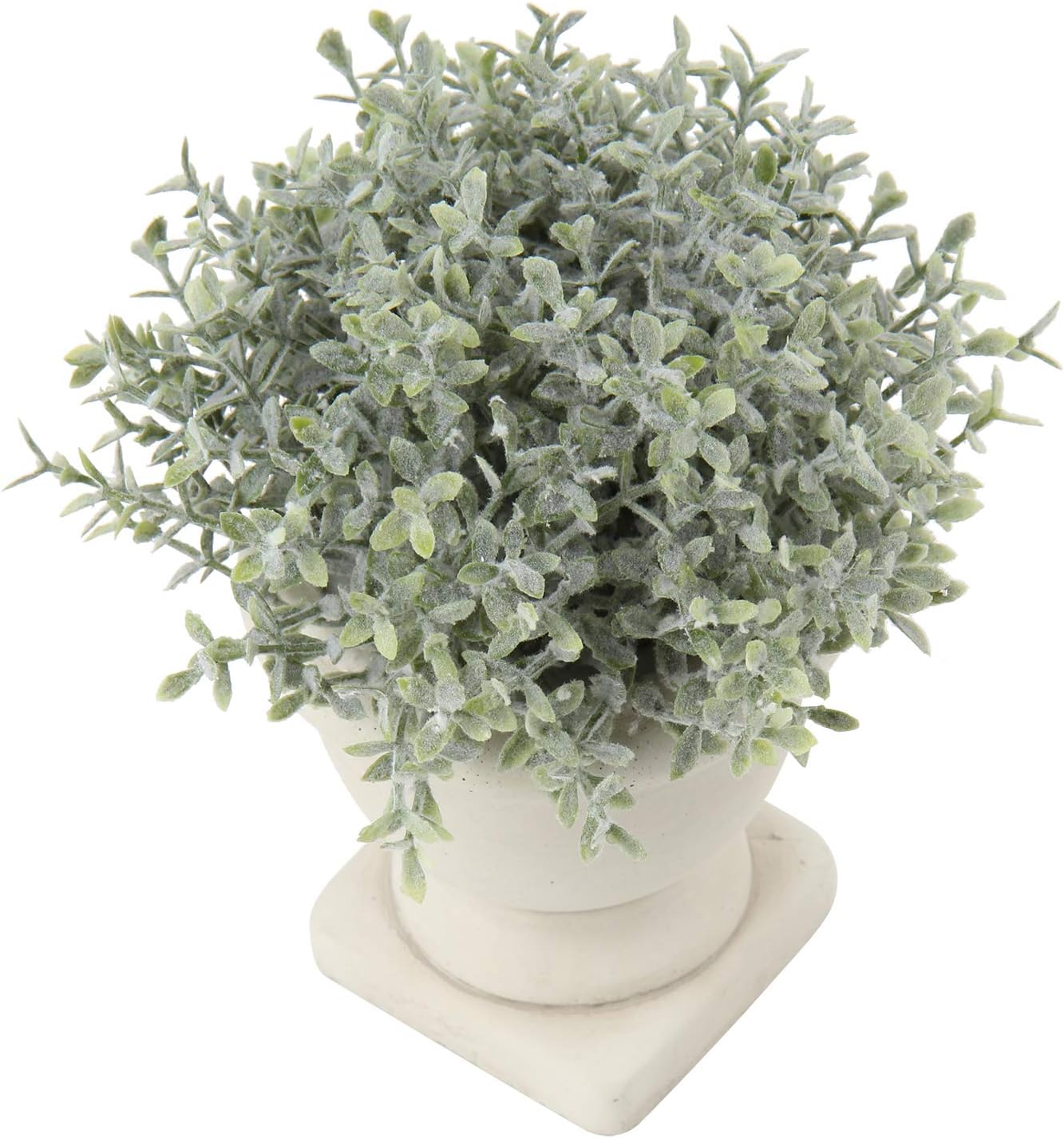 Artificial Mini Potted Plants Fake Plastic Greenery in Pots Small Faux Topiary Grass Shrubs Houseplants for Centerpiece Desk Room House Office Decor Decoration -