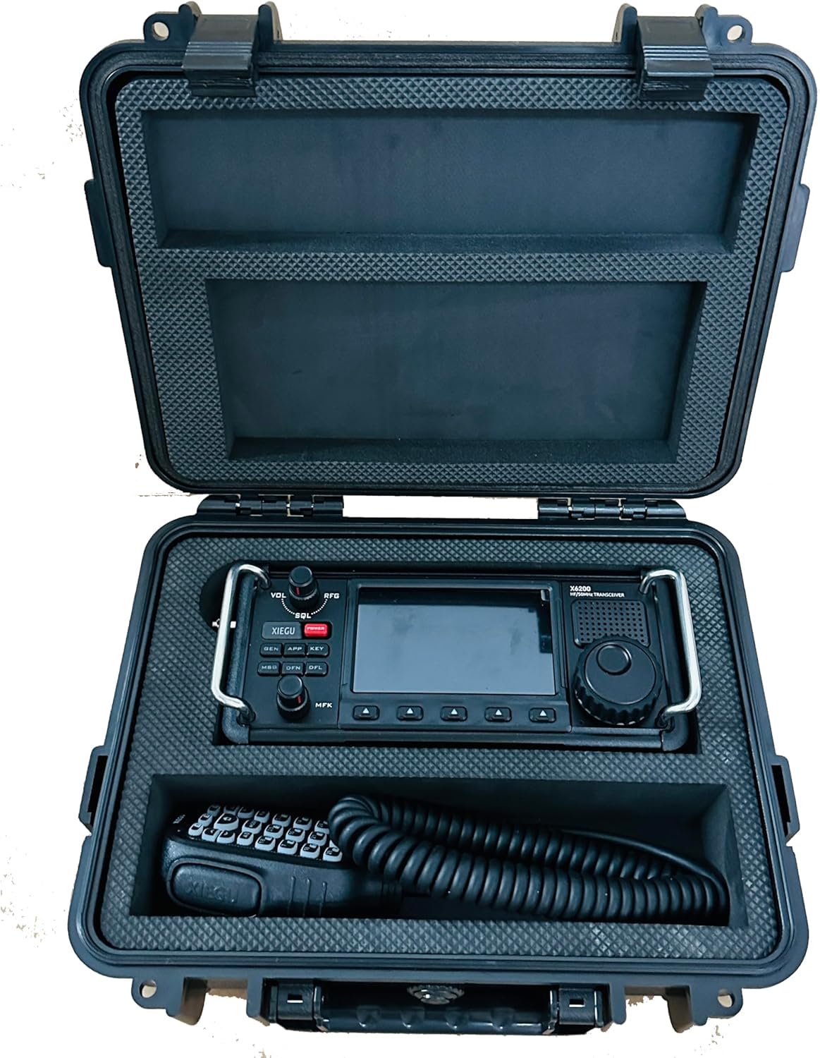 wasserdichte und staubdichte tragbare Box mit anpassbarem Schaumstoff-Einsatz für XIEGU X6200 - IP67 Schutzcase