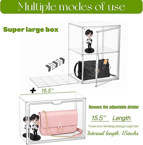 Miniatura 3 de Cajas de almacenamiento supergrandes para botas, contenedores de almacenamiento apilables transparentes, organizadores de cajas de zapatos grandes