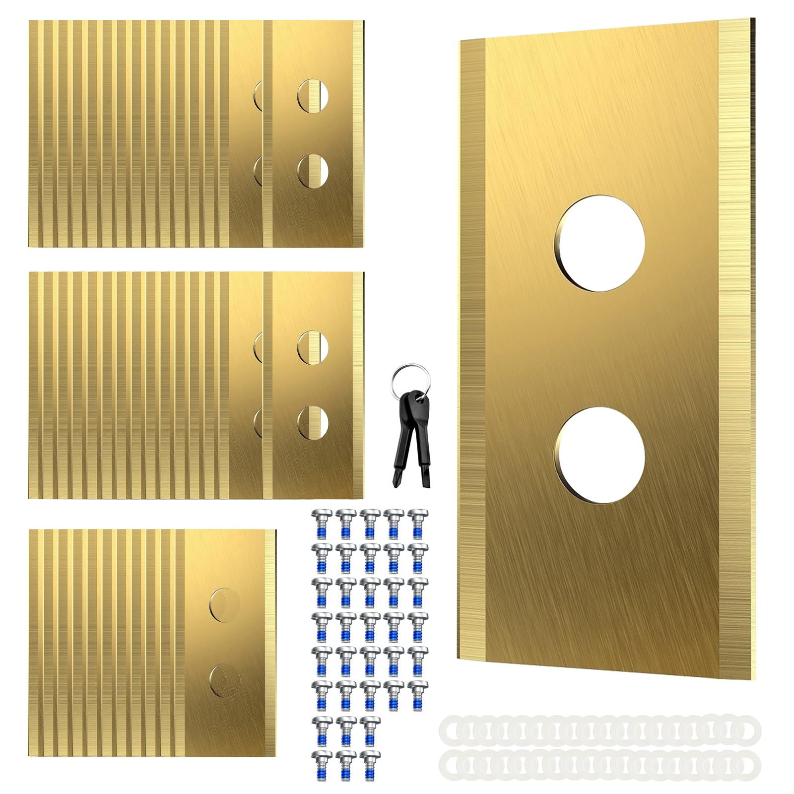 CEIEVER Titanium Replacement Blades Compatible for Mammotion Luba & Yuka All Series 36Pcs Robust Replacement Robotic Lawnmower Blade with Screws