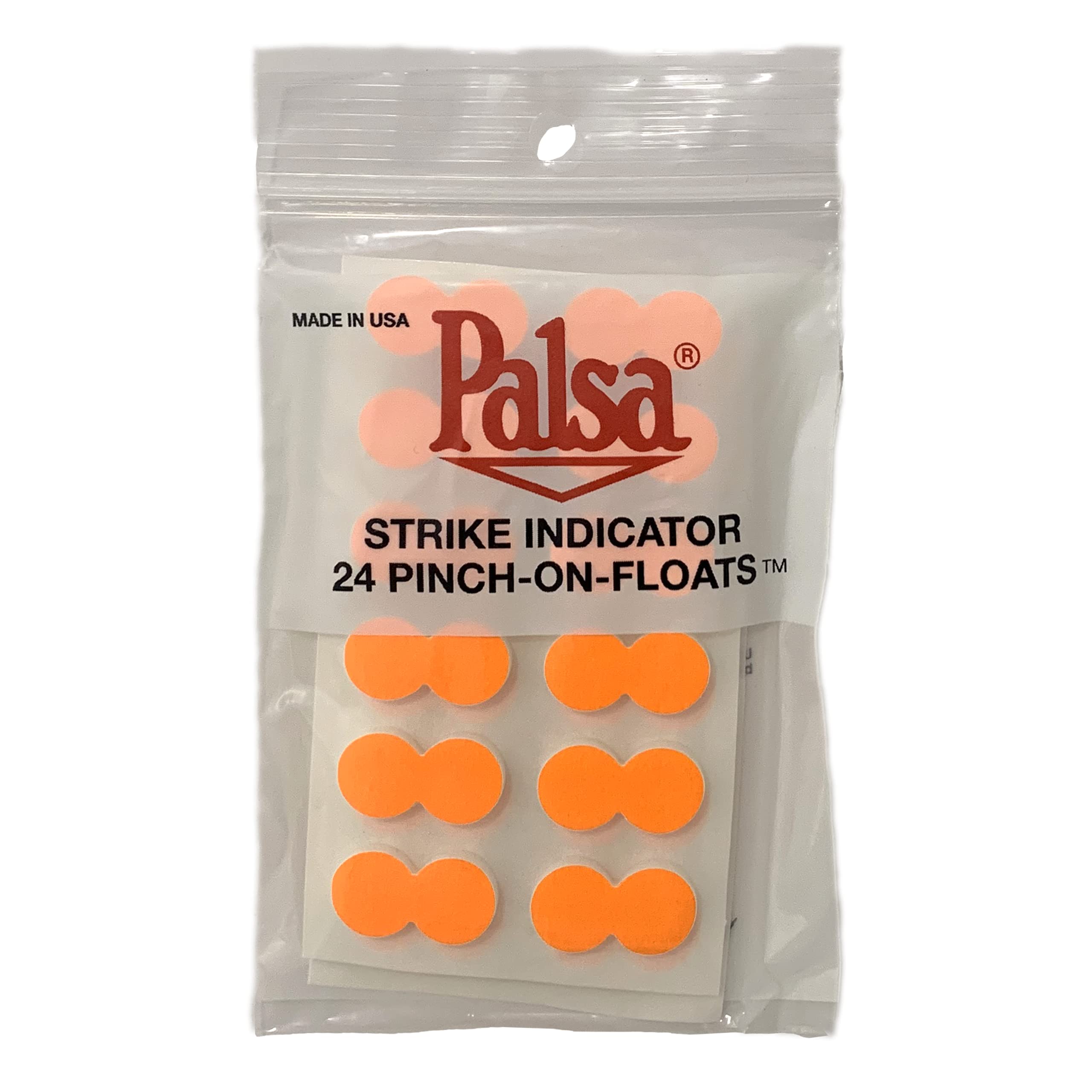 Palsa Strike Indicator Pinch-on-Floats (24ct, Flame/Orange)
