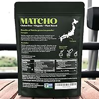 Vista 3 de Matcho Polvo matcha orgánico de grado ceremonial de primera cosecha Auténtico polvo de té verde matcha japonés de grado ceremonial de Uji, Kioto