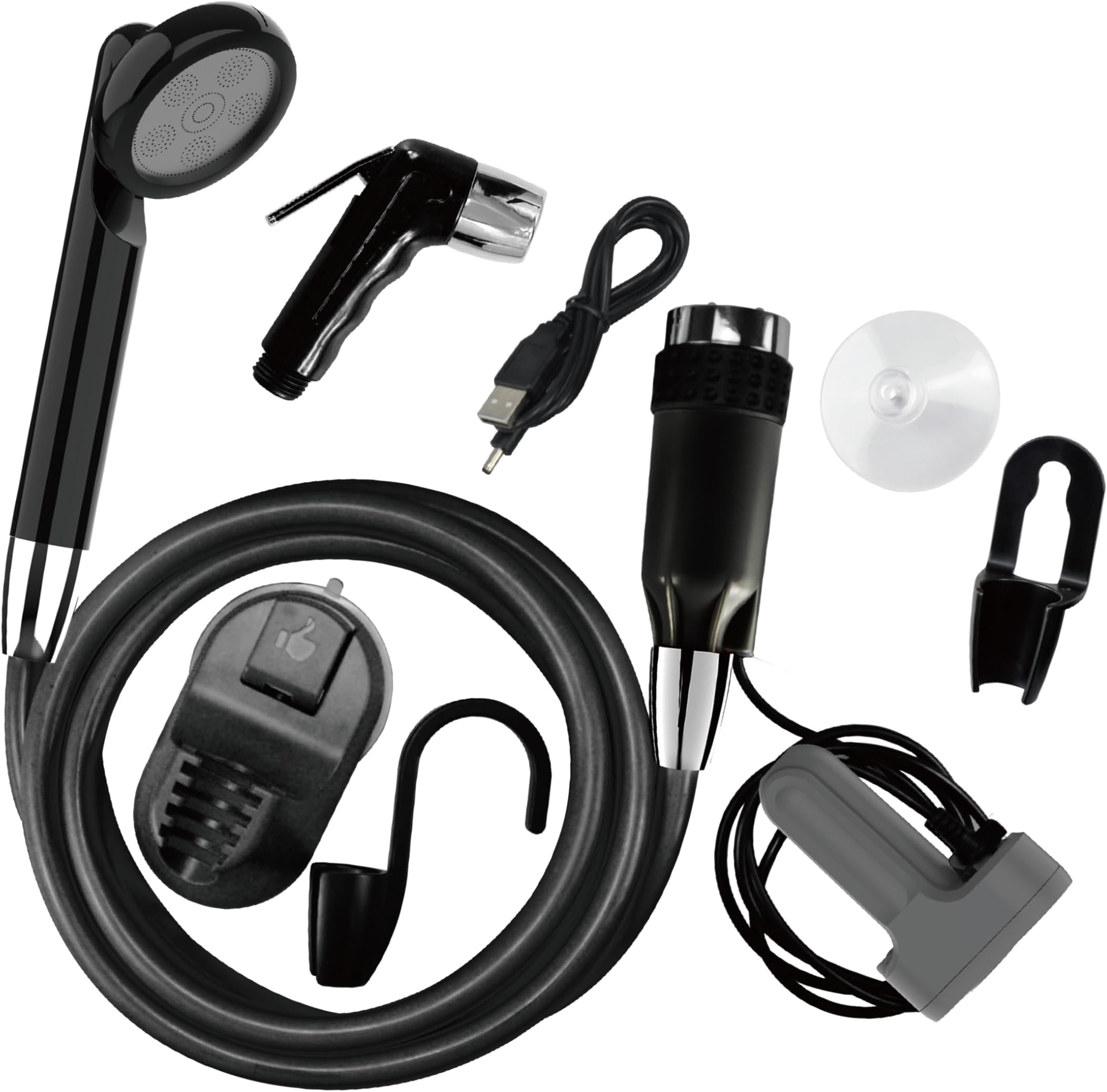 ALBAWADI Portable Shattaf Electric Bidet Camping Shower Sprayer Pump Kits With Bucket