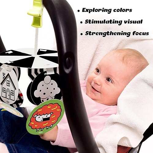 Miniatura 5 de Cuna móvil - Juguetes para bebés de alto contraste para recién nacidos, estimulación visual y estimulación de concentración, ideal para 0-6 y 6-12