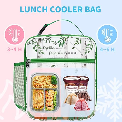 Miniatura 2 de Clastyle Lonchera aislada con diseño de ciervo, oso y zorro, bolsa de almuerzo escolar para niños y niñas, bolsa de mano para picnic al aire libre,