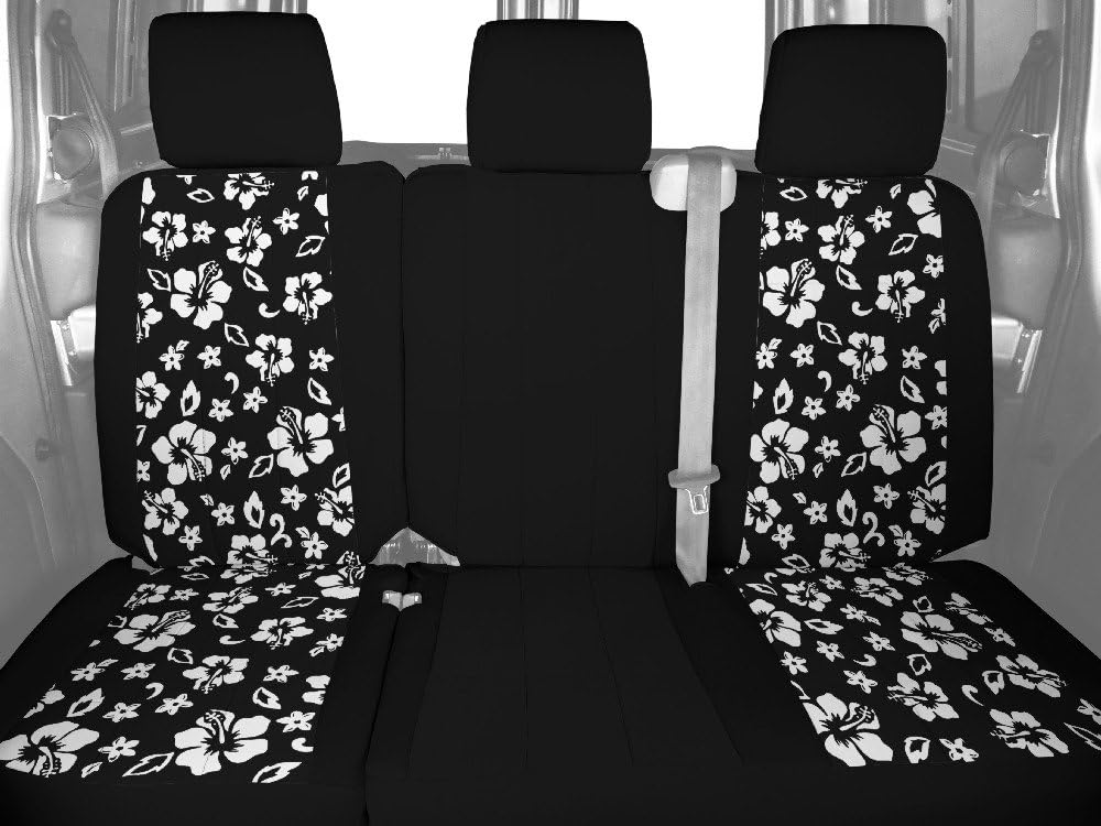 CalTrend Rear 60/40 Split Bench Seats, NeoSupreme Seat Covers for 2017-2022 Honda CR-V Hawaii Black Hawaii Black Insert with Black Trim
