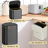Vista 7 de GloDeals Basurero de cocina para encimera o debajo del fregadero, cubo de compost pequeño de acero inoxidable de 1.05 galones, contenedor