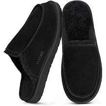 FITORY Mens Faux Fur House Slippers,Slip on Cozy Winter Shoes for Indoor and Outdoor Size 7-14