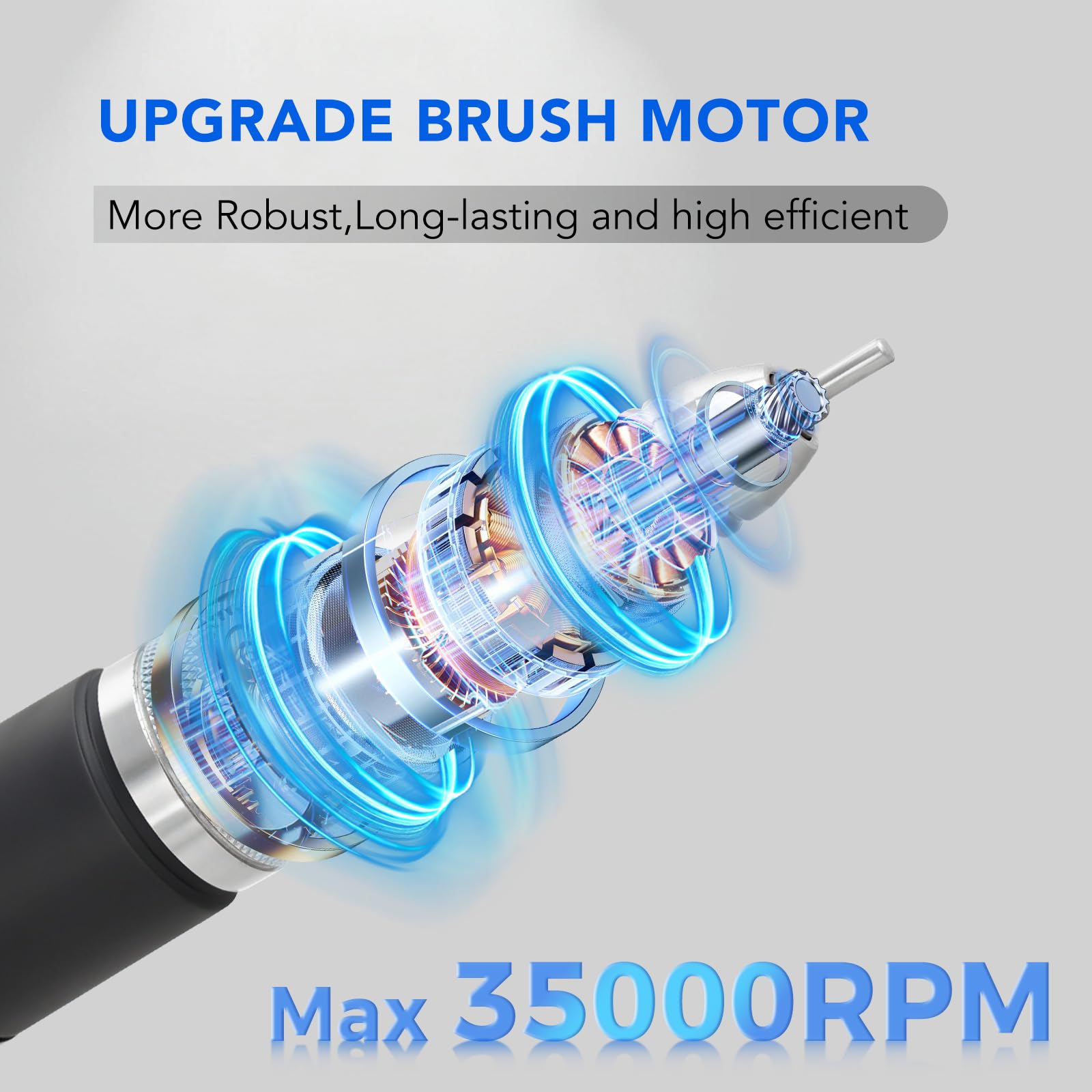 Perceuse à ongles à main pour machine UP200, KUPA KP55, KP60, KP5000, 35000 tr/min, poignée de rechange pour lime à ongles électrique professionnelle, 3 broches pour outil de manucure, faible bruit et