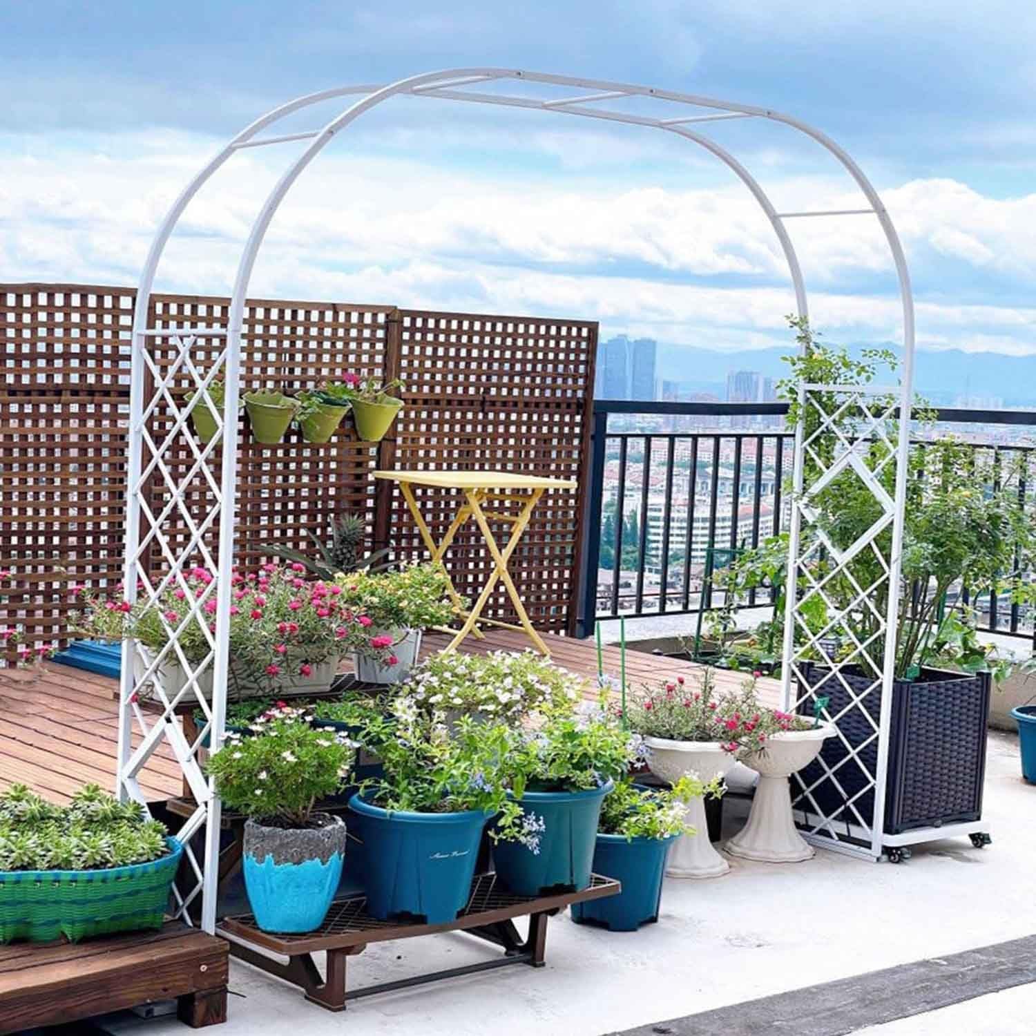 Arche de jardin en métal durable, tonnelle de mariage de style épuré