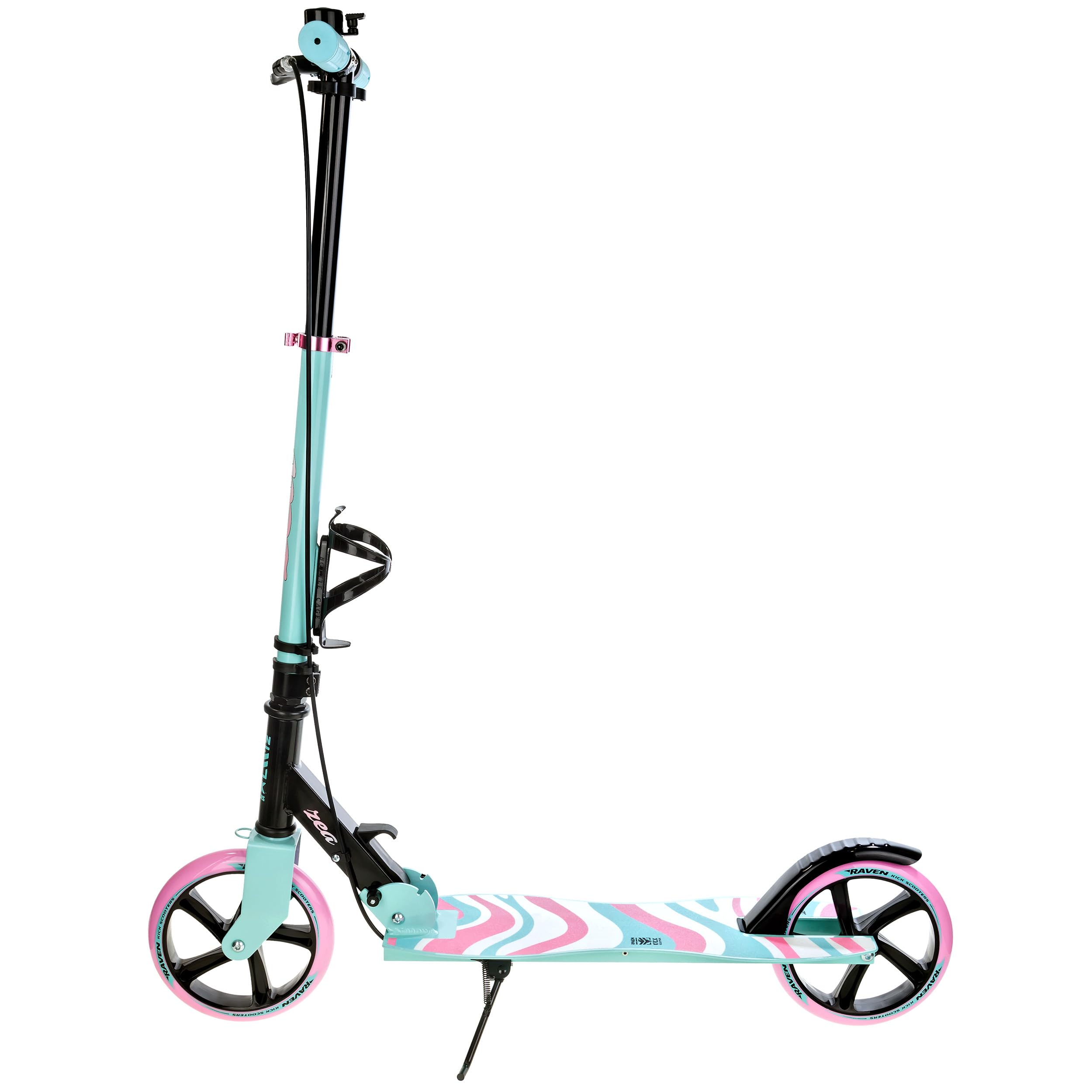 Raven - Patinete para niños y Adultos - Scooter - Patinete - Plegable, Ajustable, Correa de Transporte, Timbre, portabotellas