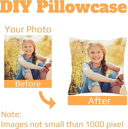 Miniatura 4 de Almohada de fotos personalizada con texto, funda de almohada personalizada de dos lados, 18 x 18 pulgadas, funda de almohada personalizable