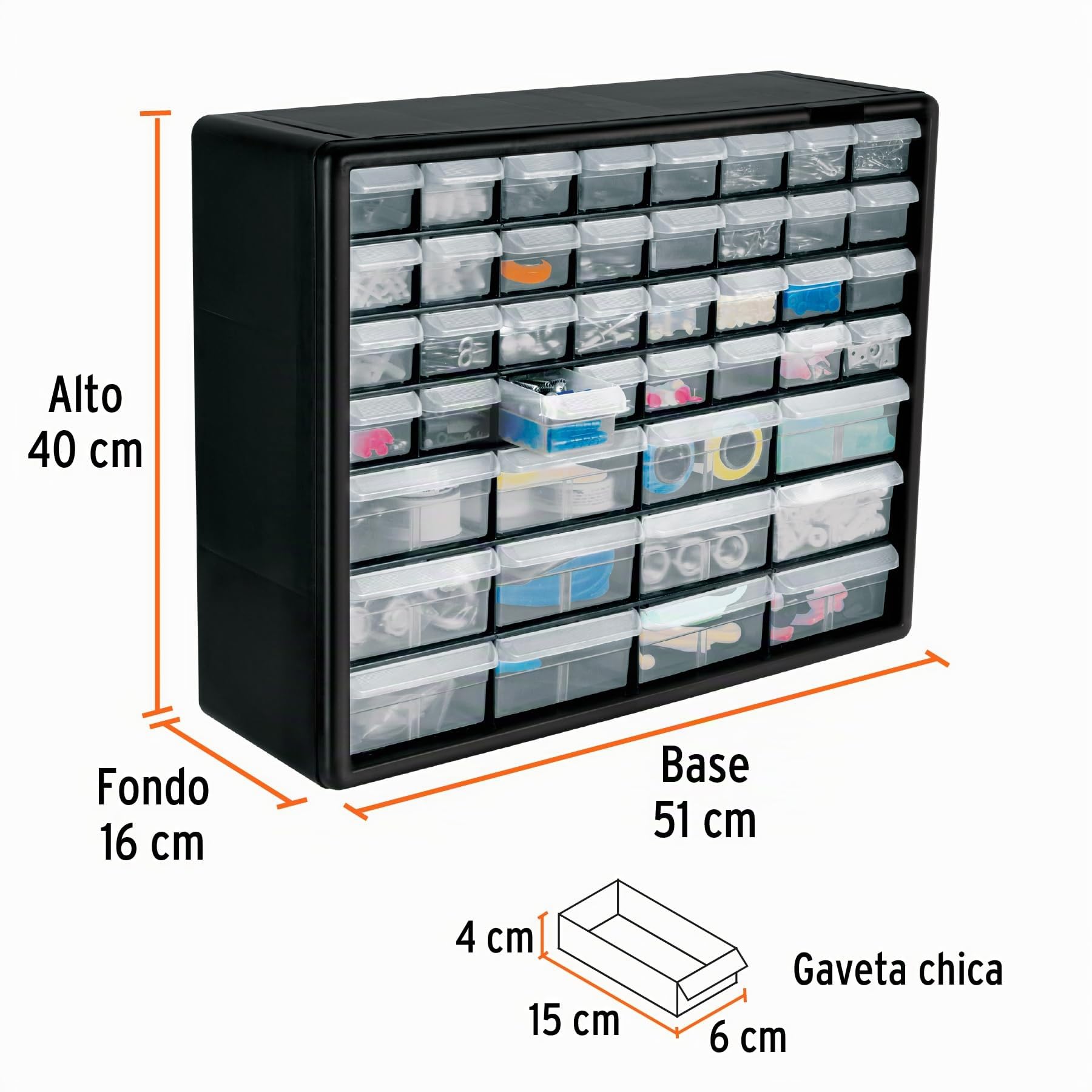TRUPER ORG-64, Organizador 20" con 64 Compartimentos