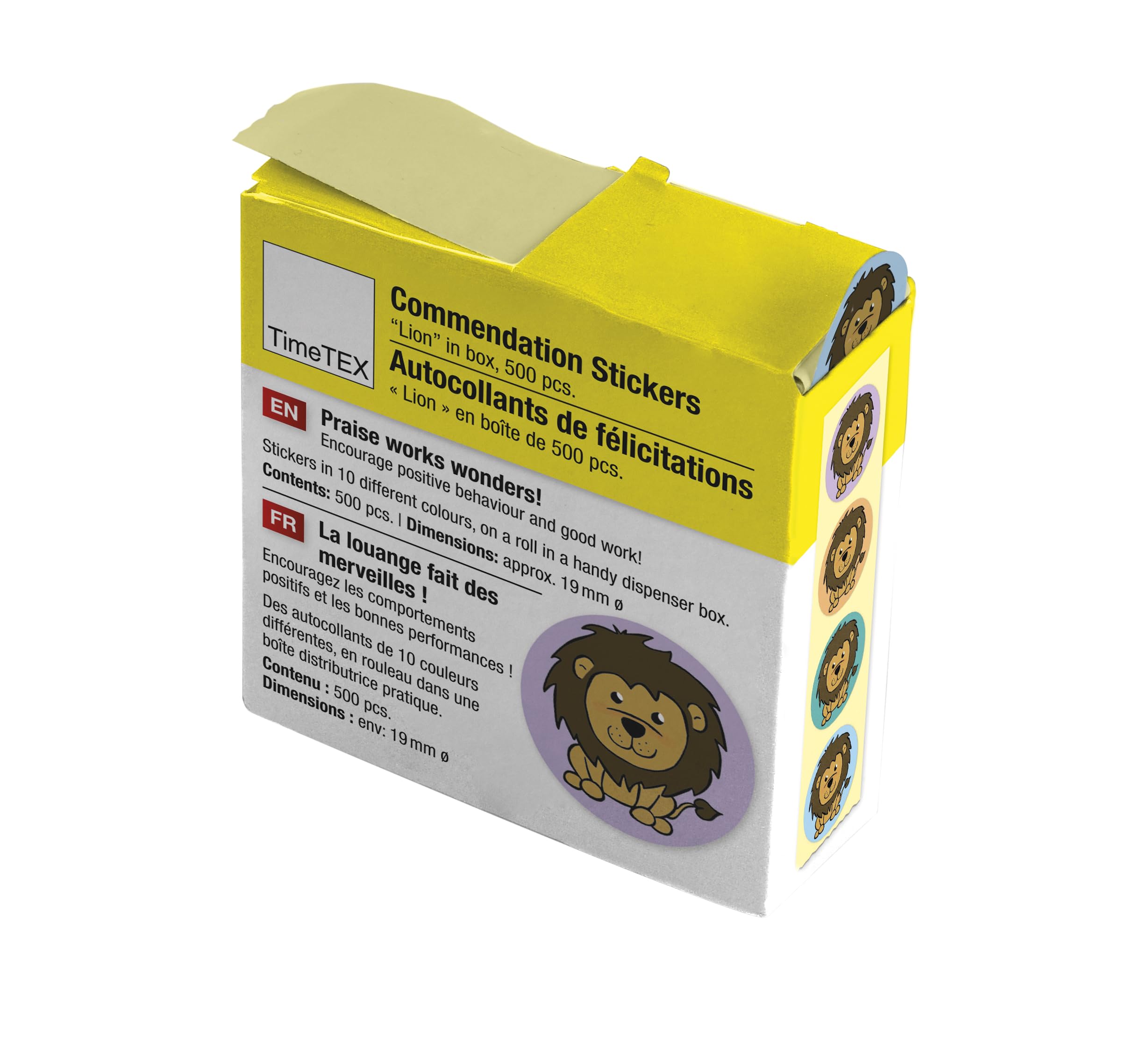TimeTEX Praise Sticker Lion Pack of 500 Diameter 19 mm