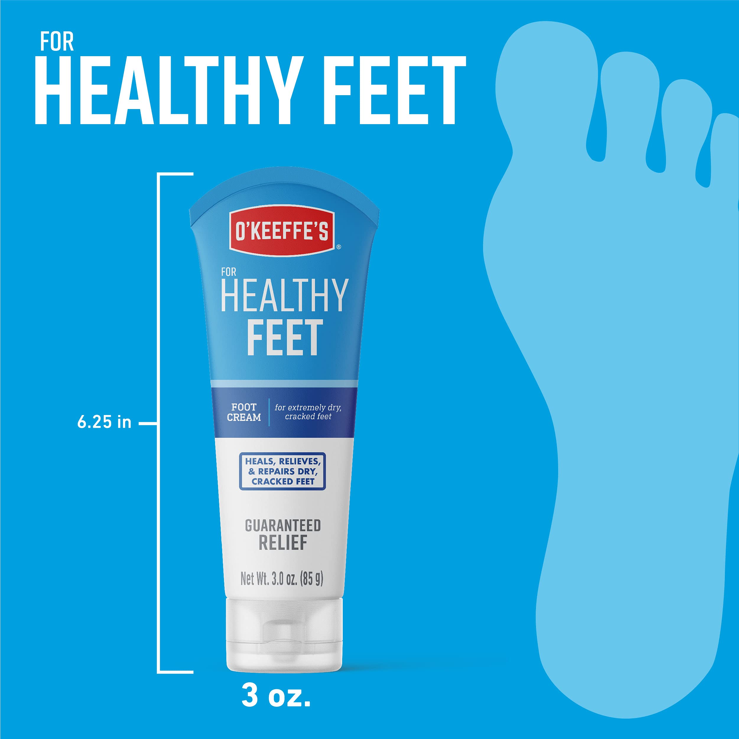 O'Keeffe's Healthy Feet Foot Cream for Extremely Dry, Cracked Feet, 3