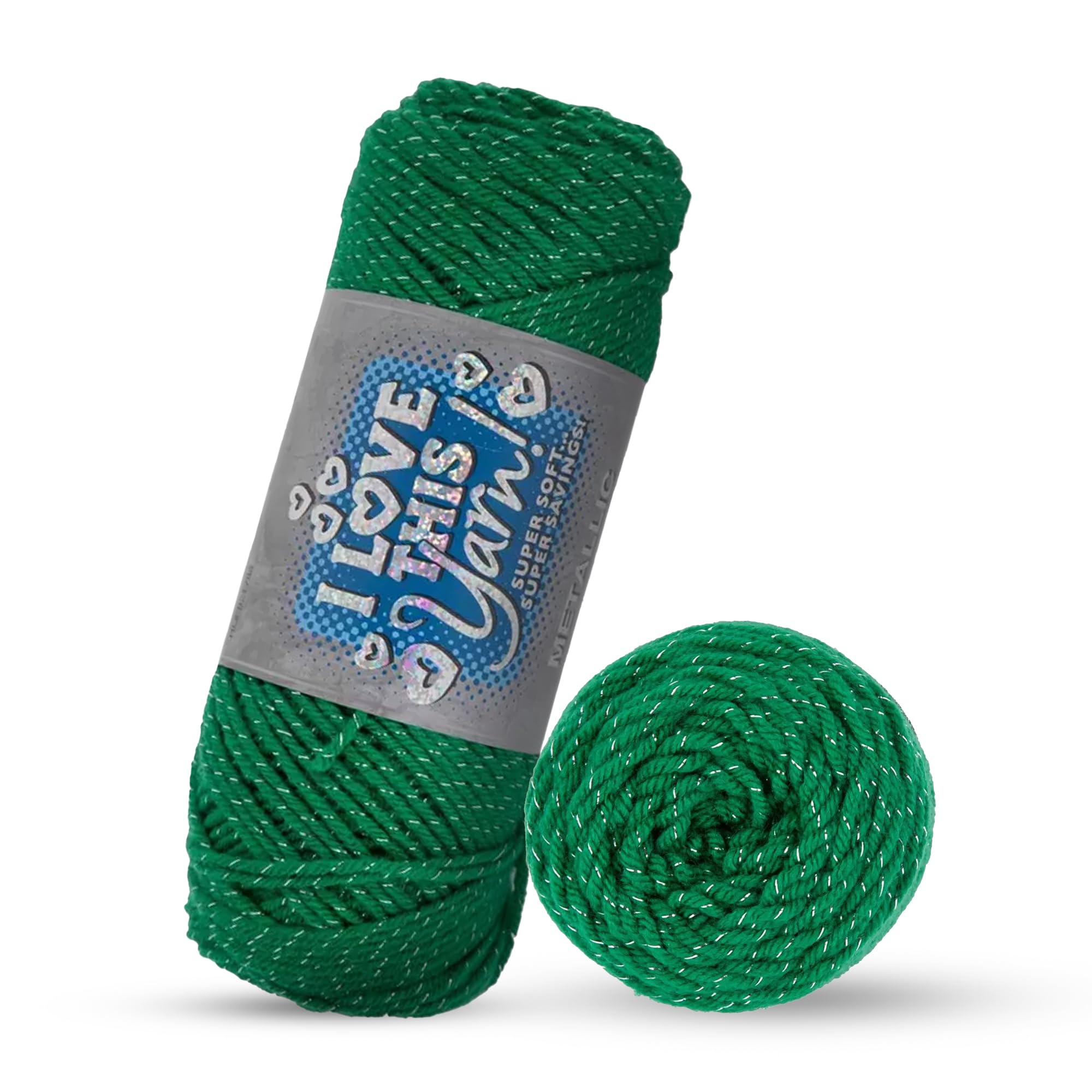 I Love This Yarn Medium – Soft Skein – 252 Yards of 97% Acrylic & 3% Metallic Polyester Yarn for Crocheting Blankets, Hats, & More – DIY Handcrafting Accessories