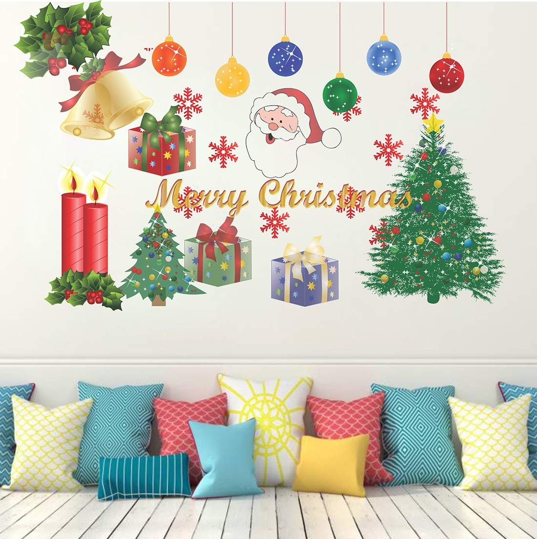 Wallzone Merry Christmas Medium Vinyl Wallstickers (80cm x 55cm