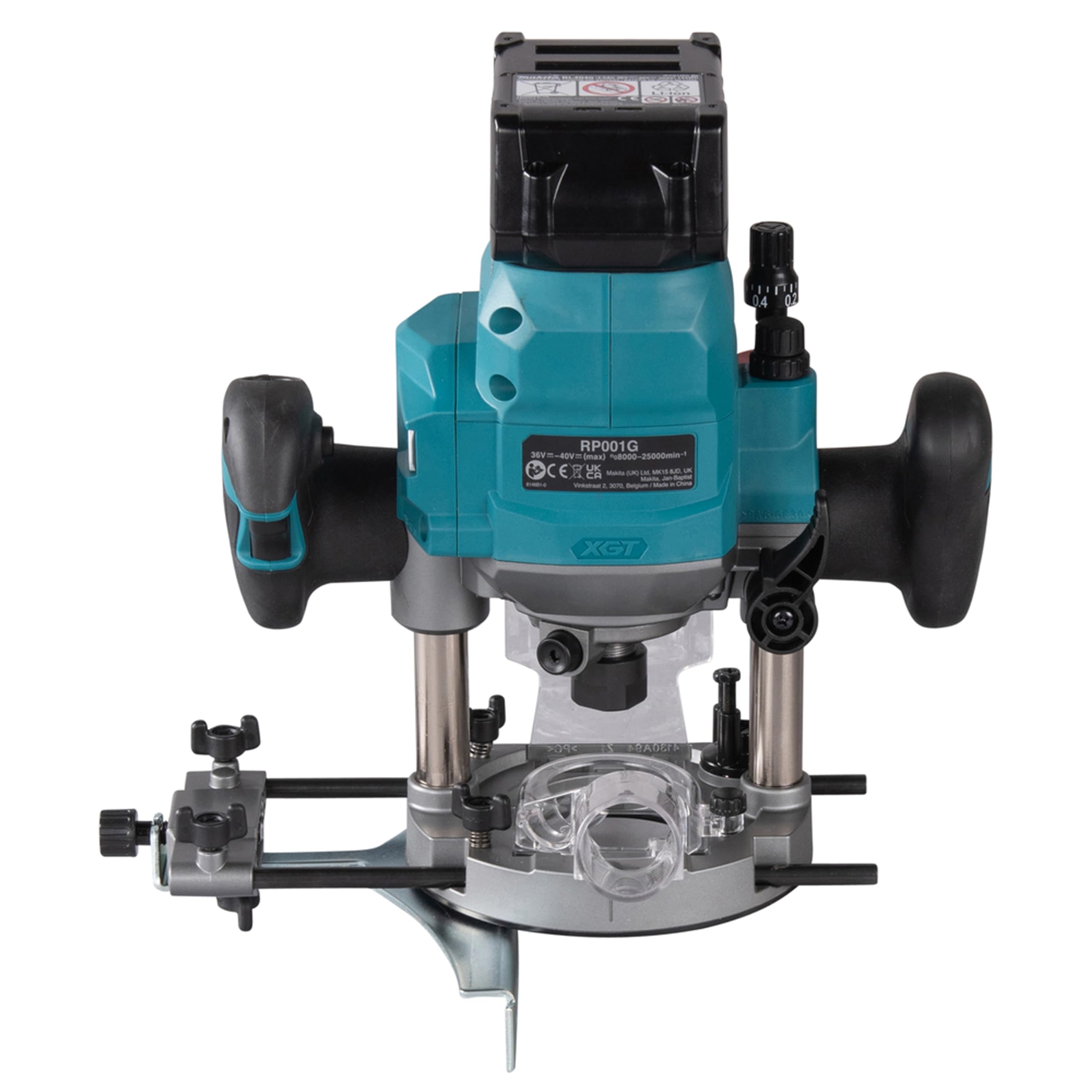 Makita Router sin escobillas RP001GZ02 40V Max Li-ion XGT suministrado en una funda Makpac, baterías y cargador no incluidos