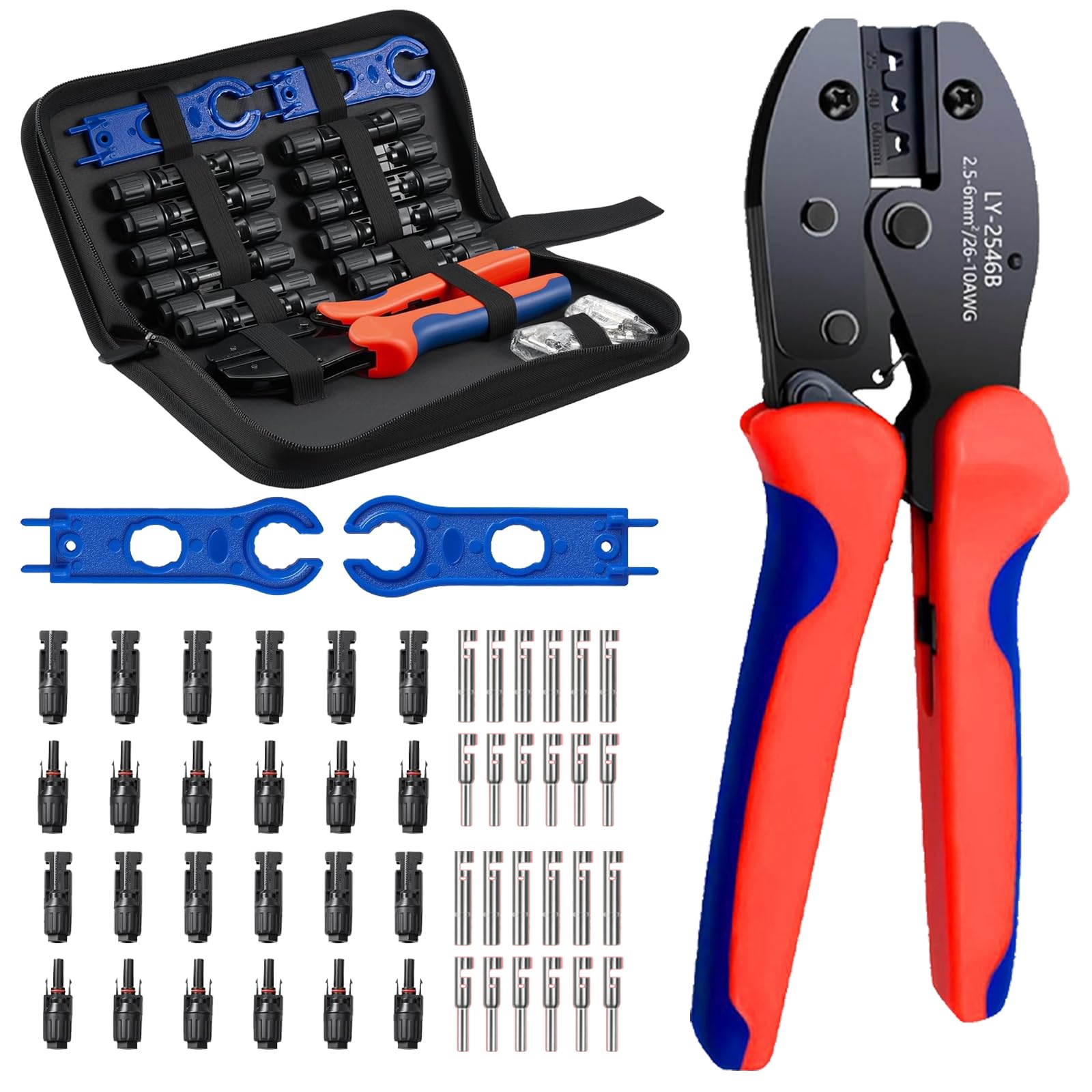 Crimpadora solar para cables 14-10 AWG que asegura conexiones perfectas con 12 pares MC4