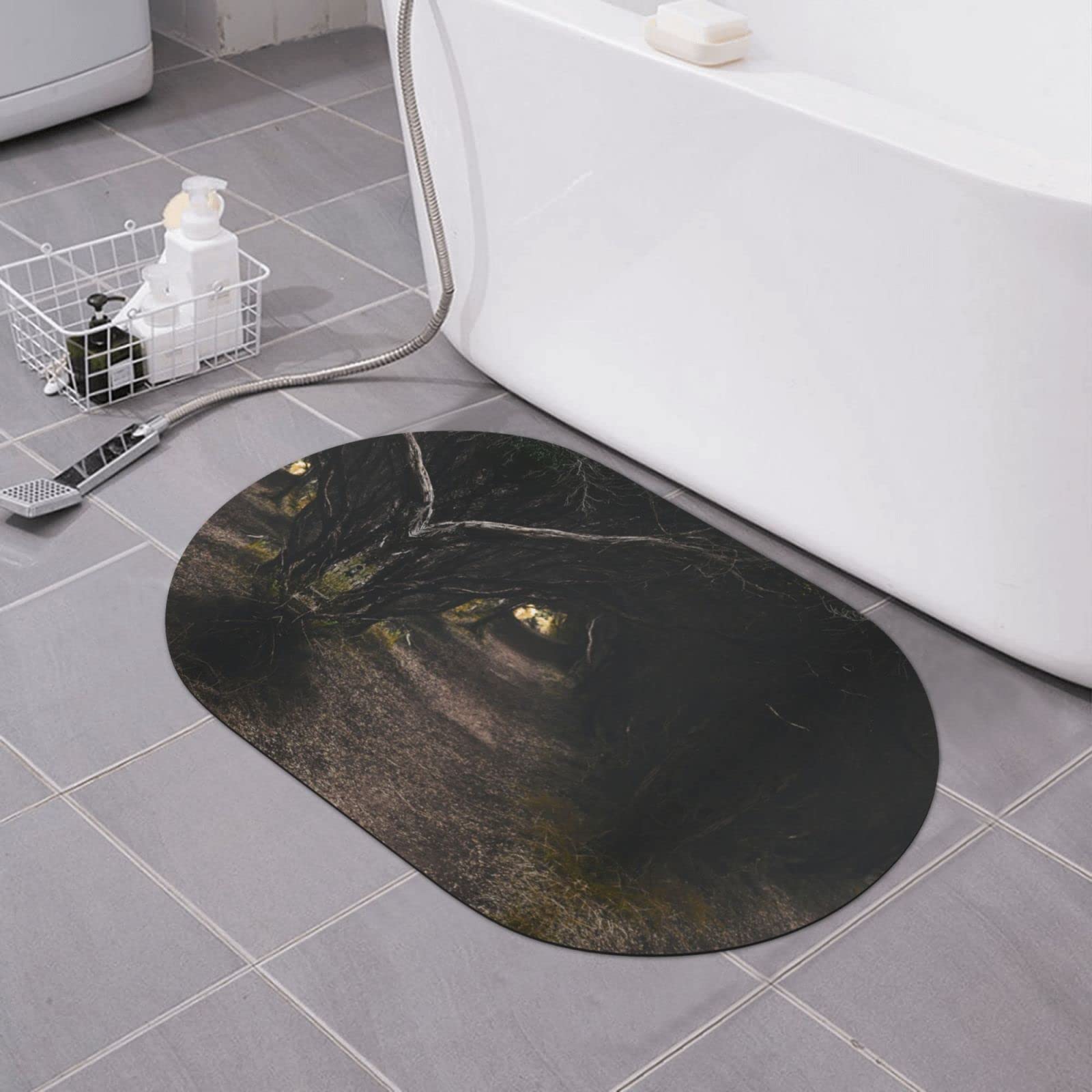 Tapis de bain antidérapant lavable pour éviter les glissades avec motif terre de diatomée