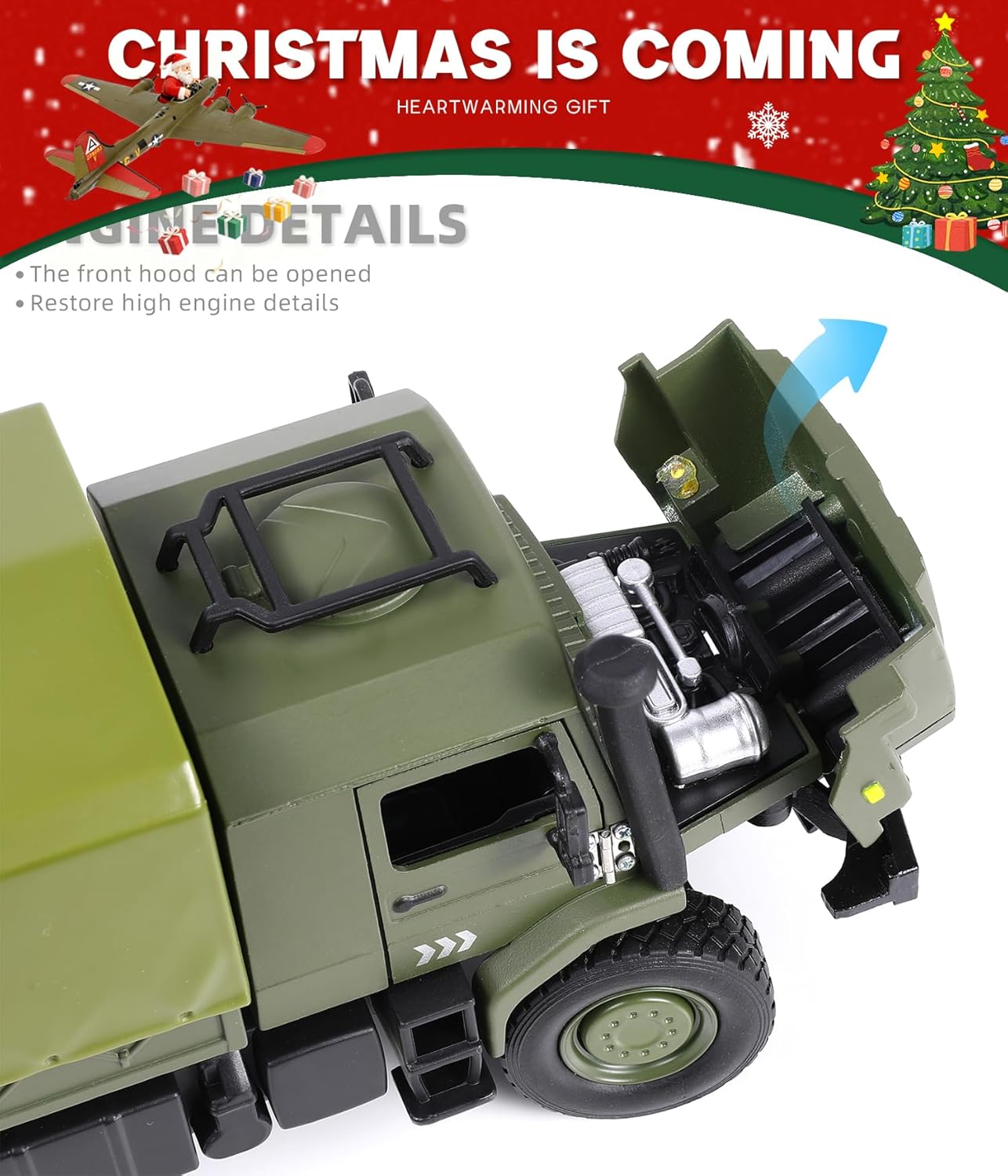 1/36 Unimog U1300 Transport Vehicle Car Die-cast Metal Model Kit Military Unimog Truck Miniature Military Multifunctional Car Model for Adults Collection or Gift