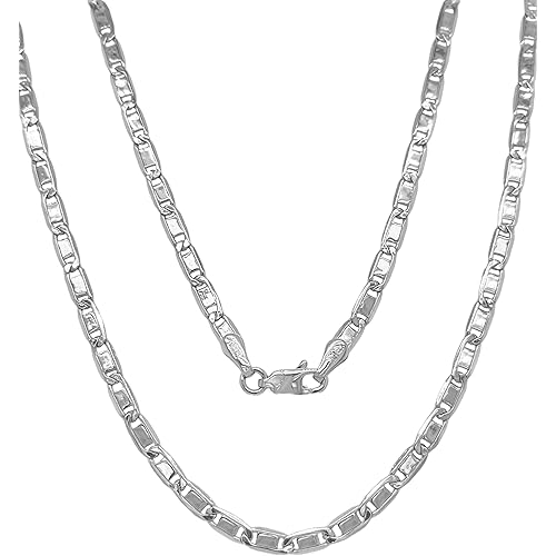 JEWELHEART 14K Gold Necklaces For Women Trendy 2.3mm 2.8mm 3.6mm 4.4mm 5.2mm Yellow Real Gold Valentino Mirror Chain Polished Links Men's 14K Gold Chain Necklace with Lobster Clasp 16" 18" 20" 22" 24"