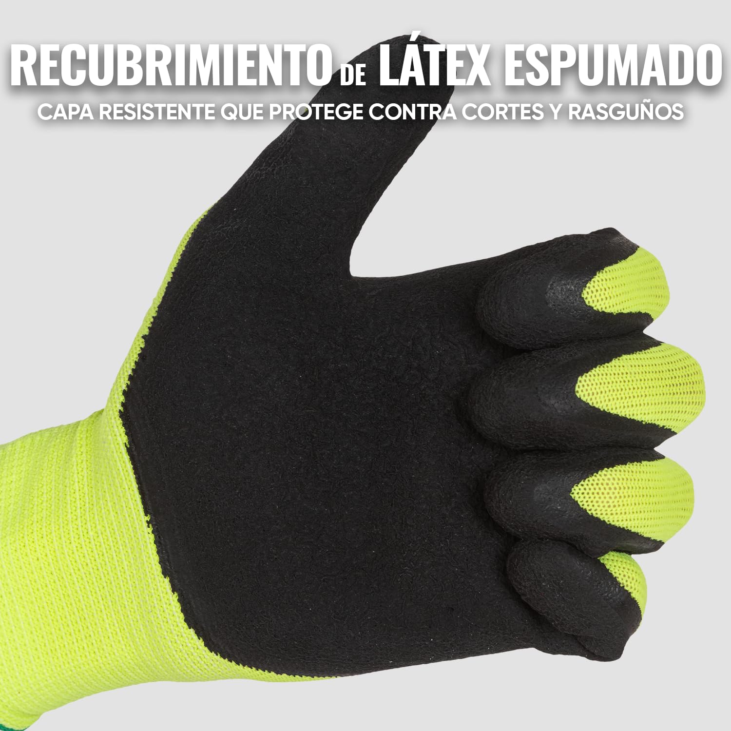 BWOLF PAVALAN 12/60 Pares de Guantes de Trabajo para Hombre y Mujer, Revestimiento de Látex Resistente, Antideslizantes y Flexibles, Ideales para Uso Industrial y Mecánico (12, 9)
