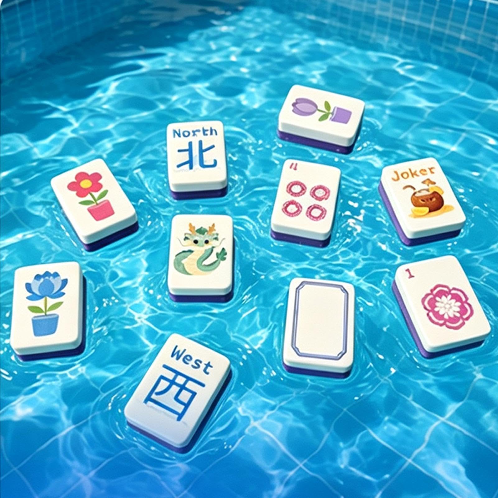 Generisch Pool Mahjong - Set di carte galleggianti interattivo