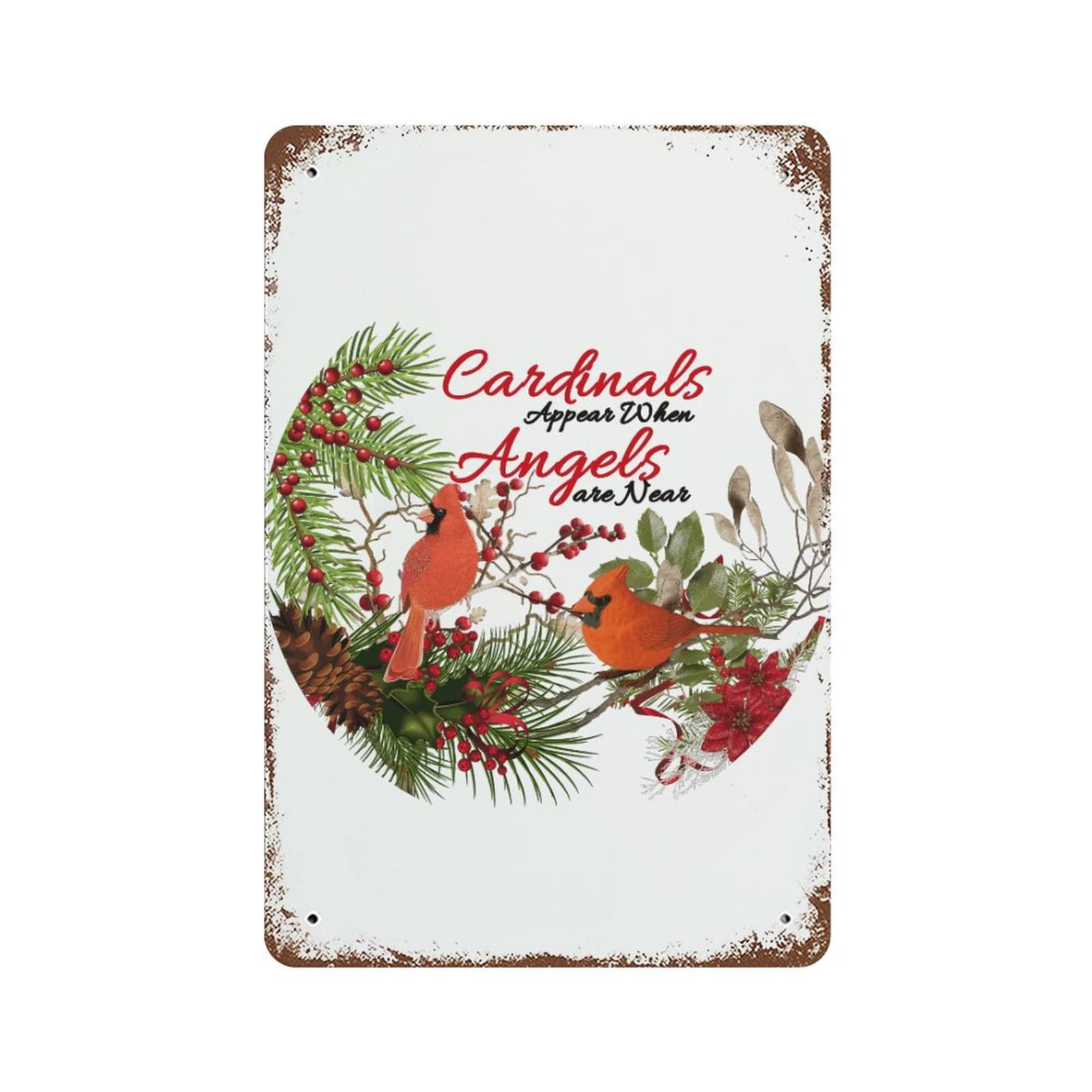 Panneau en métal Cardinals plaque décorative extérieure pour pelouse, maison et cuisine