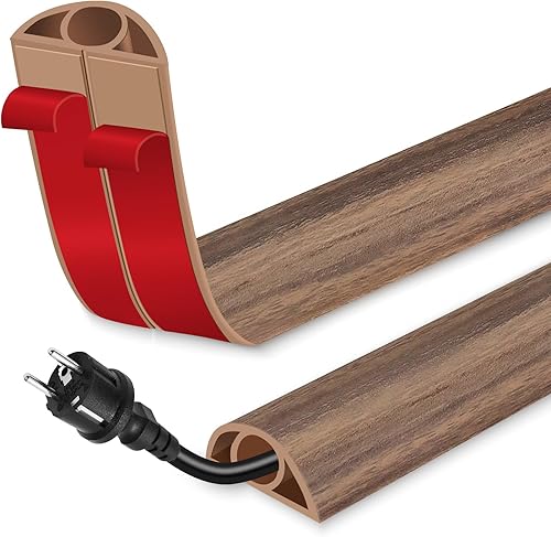 Miniatura 15 de Cubierta de cable de suelo para cables en el piso, cable autoadhesivo para ocultar cables de piso, cubiertas para protección de cables, evita Madera