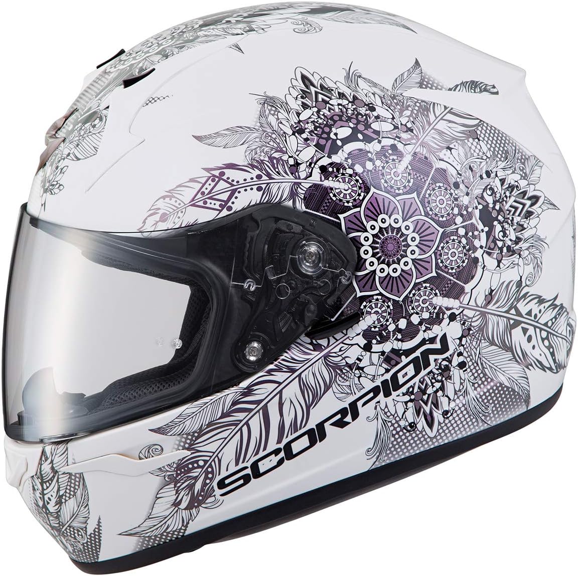 ScorpionEXO R320 Full Face Adult Motorcycle Helmet with Pinlock Ready Shield and Bluetooth Ready Speaker Pockets DOT Approved Dream (White - X-Large)