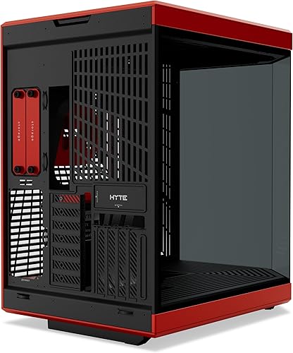 Vista 130 de HYTE Y60 - Moderna caja para juegos ATX de torre media con doble cámara panorámica de vidrio templado y cable elevador PCIE 4.0 incluido
