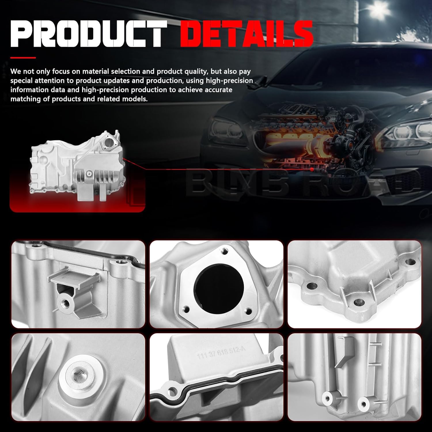 11137618512 Aluminum Engine Oil Pan with Oil Pan Gasket Compatible with BMW 228i 320i 328i 428i 528i X1 Z4 F22 F23 F30 F31 F33 F34 F36 F10