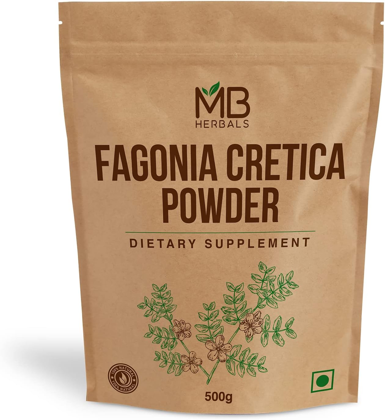 MB Herbals Fagonia cretica Powder 500g | 1.10 lb | One Pound Plus | Dhamasa | Virgin's Mantle Herb Powder