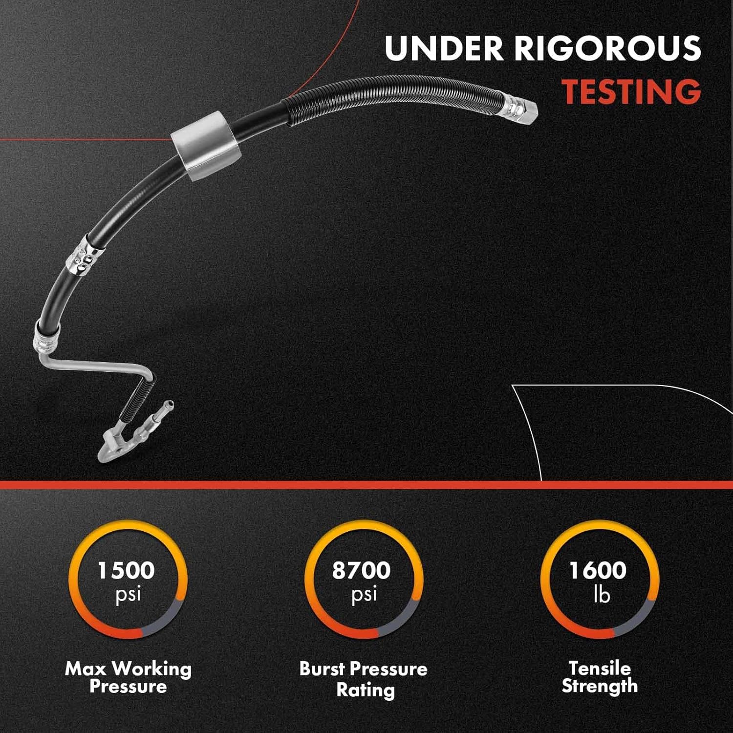 A-Premium Power Steering Pressure Hose Line Assembly Compatible with Dodge Ram 1500 Pickup 2003-2005 2007, Ram 2500/3500 Pickup 2003-2007, 5.7L 5.9L, with O-ring, Pump To Hydraulic Brake Booster