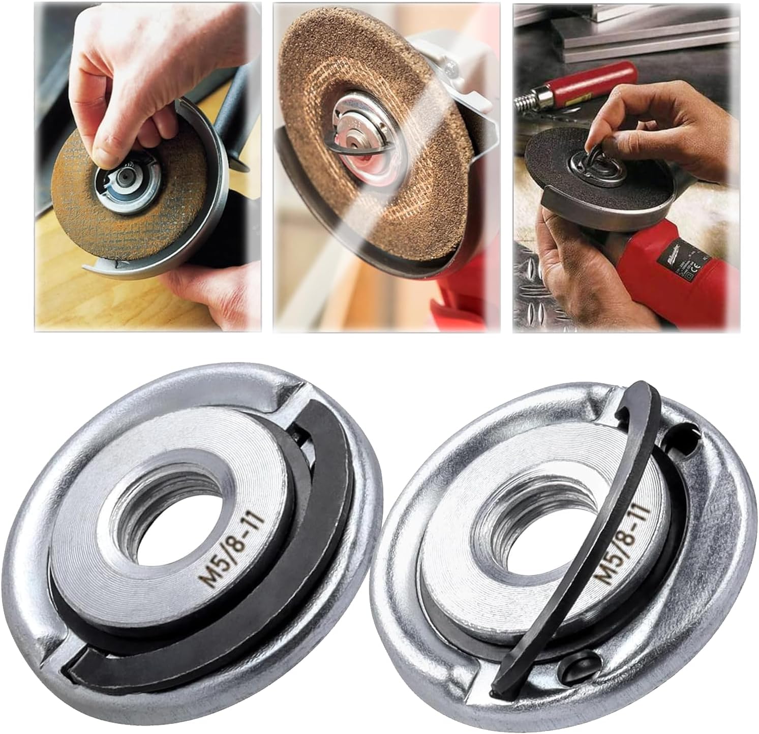 CanlatenU Angle Grinder Nut - Quick Change Locking Nut Replacement for Angle Grinder Parts 5/8"-11 Thread (2, M5/8"-11)